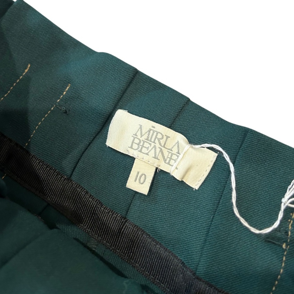 Mirla Beane Belted High Waist Trousers | Moss Green | Size 10 - Picture 6 of 8
